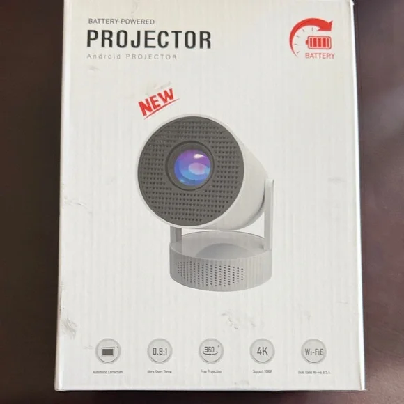 Compact White Android Projector - Picture 1 of 2
